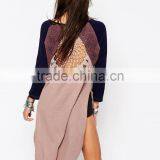 China Factory OEM ODM 2015 New Fashion Customized Round Neckline Tunic With Crochet Lace Back thumbnail-3