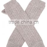 Cable Knit Long Cashmere Fingerless Gloves Lady Arm Warm Gloves thumbnail-3