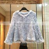 Luxury Knitted Rabbit Fur Coat Women Genuine Rabbit Fur Jacket Fur Waistcoat Colorful thumbnail-4