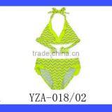 New Printed Blue Striped Nylon Separable Type Teen Girl Bikini Waterproof Swimwear Under Panties thumbnail-6