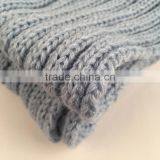 Myfur Women Baby Blue Striped Wool Scarf With Natural Raccoon Fur Balls thumbnail-3