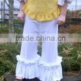 Wholesale Kids Urban Clothing Baby Kids Garments for Cheap White Baby Newborn Pants Toddler Soft Ruffle Bell Pants thumbnail-1