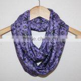 Infinity Scarf for Gals in Purple and Black, Extra Long thumbnail-2