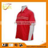 100% Cotton Design China Made Short Sleeve Red Mens Lightweight Cotton Shirts thumbnail-1