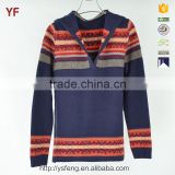 European Style Mens Picture Color Combination Sweater