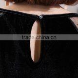 Black 3/4 Sleeven Loose Wear t Shirt for Fat Women thumbnail-6