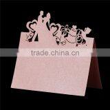 Paper Wedding Party Name Place Cards Heart Bride and Groom Hollow Pink Glitter thumbnail-1