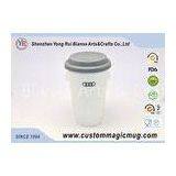 Safe Scald Preventable Porcelain Double Wall Ceramic Mug With Silicone Lid And Sleeve