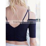 Women's Sports Yoga Sexy Racerback Tops Padded Striped Tank Top thumbnail-3