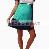 Belted Maternity Color Block Dress XYD2845 thumbnail-2