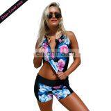 New Design 2 Pcs Floral Print Lady Mature Swimsuit thumbnail-1