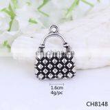 Jewelry Accessorie 17x14mm Hight Quality Antique Silver Metal Handbag Charm Pendant thumbnail-1