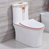 2018 New Design Luxury Decal One Piece Siphonic Ceramic Color Toilet