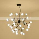 Простой декоративный стеклянный шар, люстра из черного металла, висящая подвесная лампа thumbnail-2