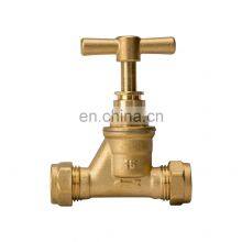 Garden 2 way water pipe brass stop cock valve