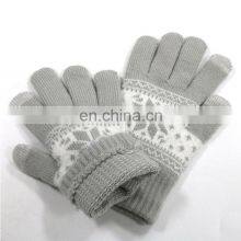 Cute Touch Screen Winter Gloves Custom Logo Smartphone Touch Gloves Knitted Jacquard Touchscreen Gloves For Texting Running thumbnail-4