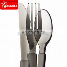 Shanghai elegant PS plastic black cutlery set