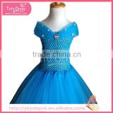 Over shoulder halloween cosplay blue dresses for girls