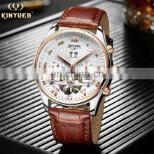 KINYUED J012 Casual Tourbillon Fashion Leather Belt Watches For Men Automatic Mechanical 12 Hours Wrist Watch thumbnail-3