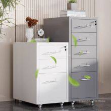 Secure Student Dormitory Bedside Cabinet With Lock | Compact 5 Drawer Metal Storage Tower for Personal Items thumbnail-3