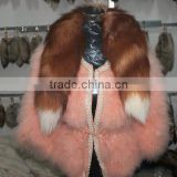 Ladies Winter Warm 100/100 Real Fox Fur Scarf Collar Red Fox
