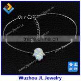 925 Sterling Silver Chain White Opal Hamsa Bracelet thumbnail-1