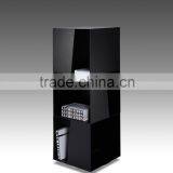 New Design Elegant Bookshelf Cheap Corner Shelf Modern Black and White Wooden Book Case thumbnail-2