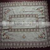 High Quality Flax Crochet With Ribben Embroidery Table Cloth Tablecloths