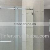 Stainless Steel Sliding Shower Glass Door Flat Type