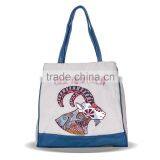 Constellation Series Embroidery And Printed Girl's Cotton Capricorn Tote Bag thumbnail-1