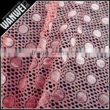 pink circle dots hollow fabric for summer cool cloting and skirts nylon polyester spandex lace fabric T-093