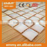 White Wave Design Convex White Mother of Pearl Shell Mosaic Tile on Mesh thumbnail-3