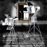 Black Marine Floor Lamp With Stainless Steel Shade and Beech Wood Base thumbnail-3