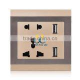 5v All-powerful USB Wall Socket Dual USB Night Light Touch Switch Fashion for Amazon