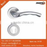 Zinc door handle on rose, zinc lever handle, zinc door handle and rosette