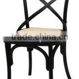 Factory Direct Resin Cross Back Chair with Rattan Seat for Dining, Restaurant, Wedding, Wholesale Price
