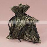 (factory Direct Sell) Flocked Leopard Cotton Drawstring Bag