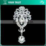 6MM Pearl Silver Metal Rhodium Sun Flower Pin Rhinestone Brooches thumbnail-2