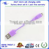 Purple Short Travel Micro USB Sync Data charger Cable Cord for Android Samsung galaxy S