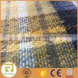 Wholesale 100% Acrylic Woven Boucle Yarn Yellow Plaid Jacquard Brushed Fringed Shawl Scarf thumbnail-2