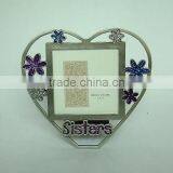 Heart-shape Flower Carved Metal Pewter Home Decorative Photo Frame