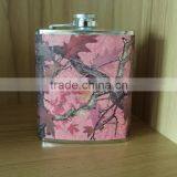 4oz Stainless Steel Hip Flask For Girls With Leather Covered