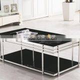 PT-T014 Glass Top Centre Table Living Room Furniture Centre Glass Table Glass Centre Table Designs thumbnail-1