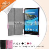 Fashion tablet leather case for Sharp AQUOS PAD SH-06F