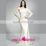 HT66 Sexy One Shoulder Scoop Neck Beaded Bust Dresses For Prom Long Sleeve Floor Length Mermaid Vestidos De Graduacion thumbnail-1