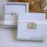 Personalized Engagement Ring Box With Beaded Name Plate of J