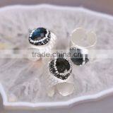 Nature Labradorite / Freshewater Pearl / Red Coral / Turquoise Gemstone Druzy Ring Wholesale thumbnail-2