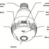 WiFi Fisheye Cloud Smart Bulb All View ip hd Camera With Two-way Audio and 128G Recording Feature thumbnail-2