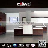 High Gloss Veneer Finish Kitchen Cabinet Design