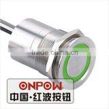 30 Years Industry Leader ONPOW Metal Touch Switch TS22E Dia. 22mm Ring Illuminated Waterproof IP68 ROHS